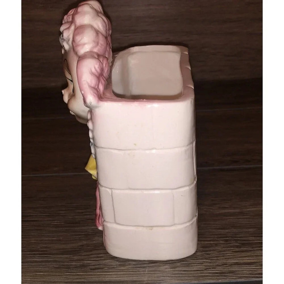 Vintage EO Brody Nursery Planter Pink Blue Big Eyes  Lamb Japan  Anthropomorphic - Picture 4 of 9